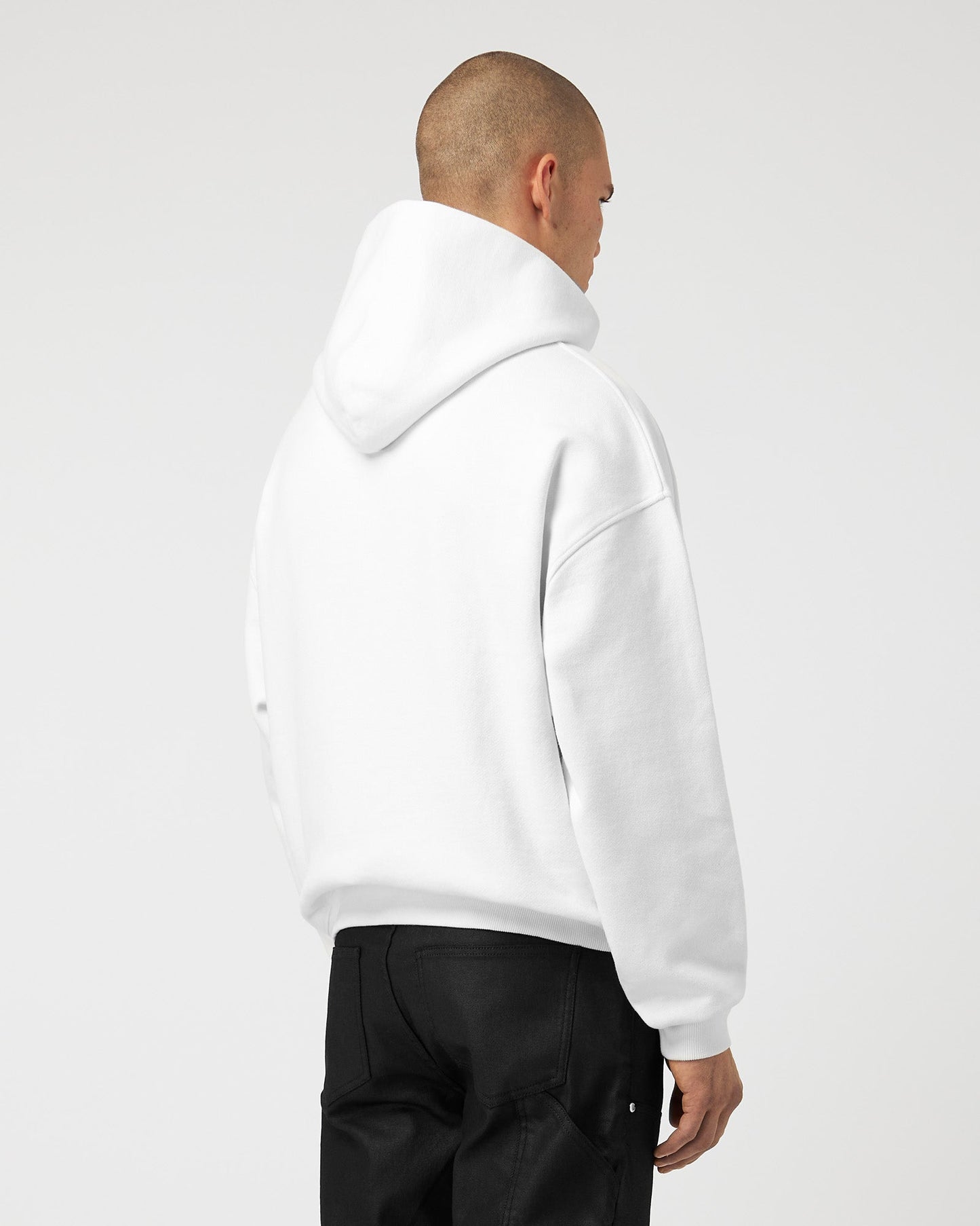 Heavy White Basic Hoodie