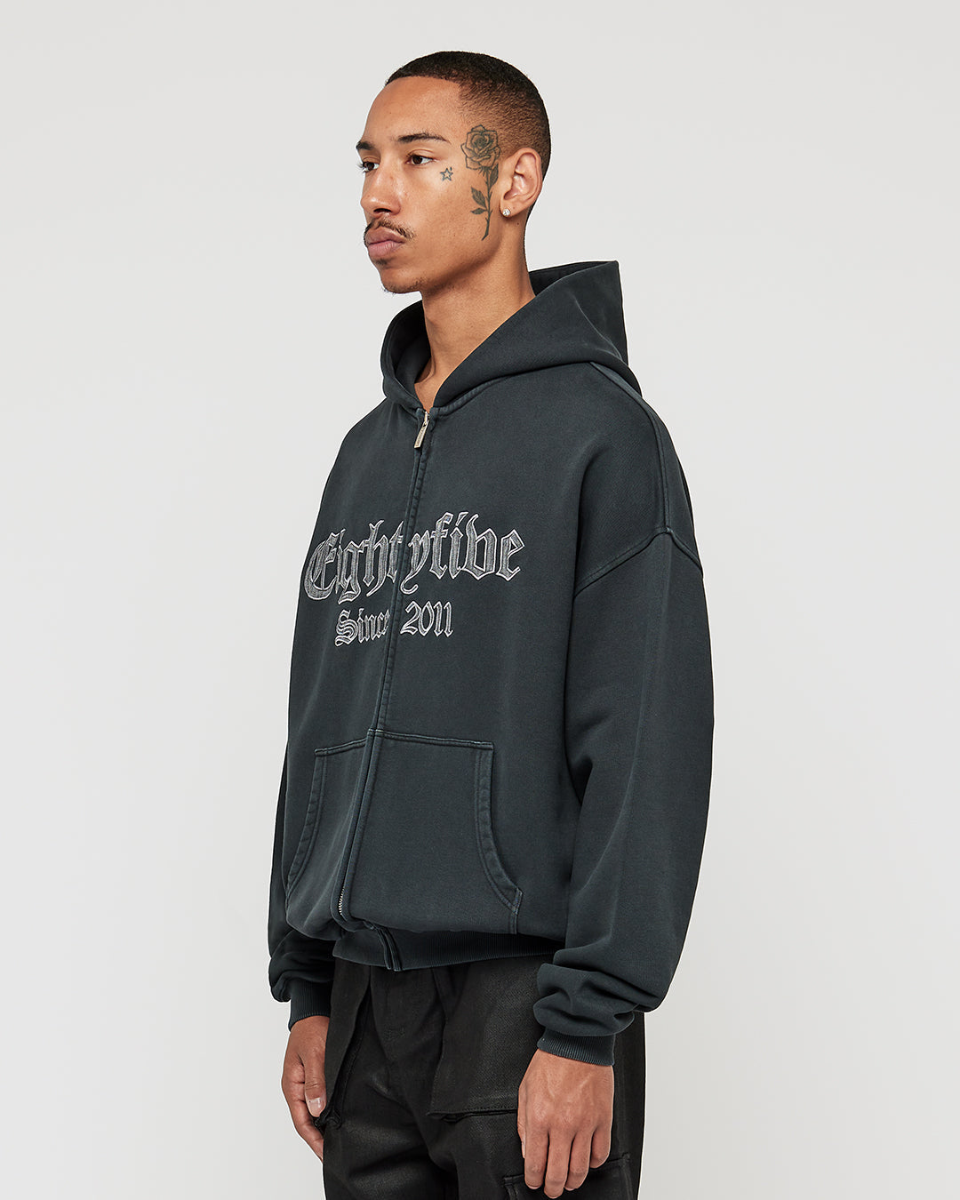 Heavy Logo Zip Hoodie